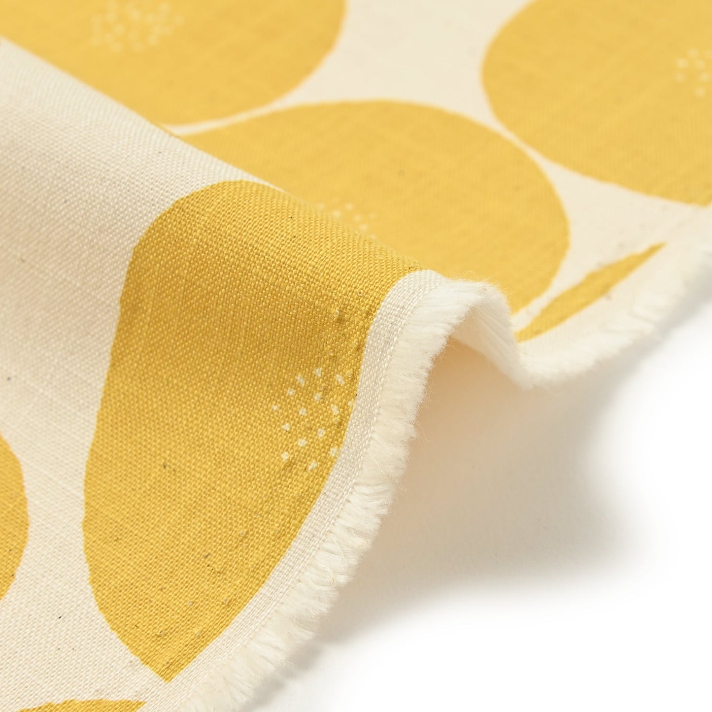 NATURAL YELLOW DOTS 100% Lightweight Cotton Canvas, Muddy Works from KOKKA