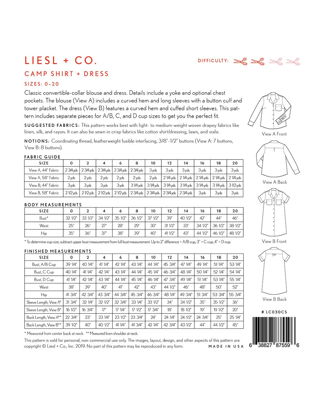 Camp Shirt & Dress from Liesl + Co