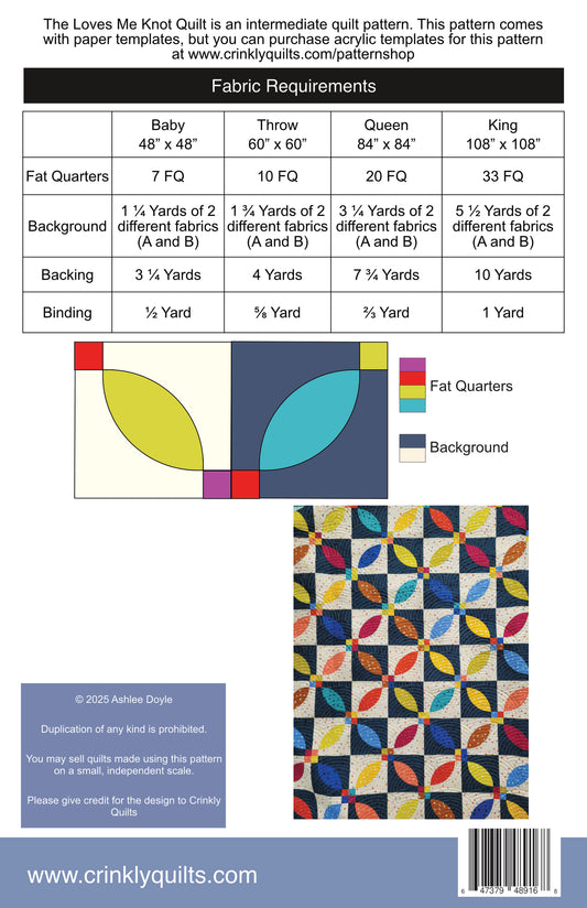 Loves Me Knot Quilt from Crinkly Quilts