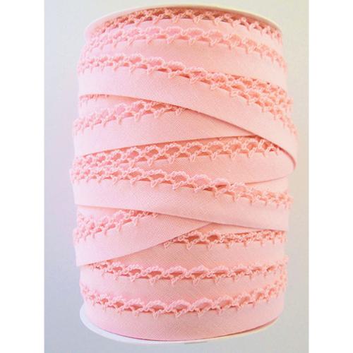 LIGHT PINK Double Fold Crochet Edge Bias Tape by Vintage Door