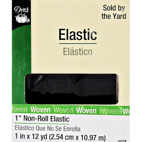 Dritz 1" Black Non Roll Elastic Sold by the Quarter Yard