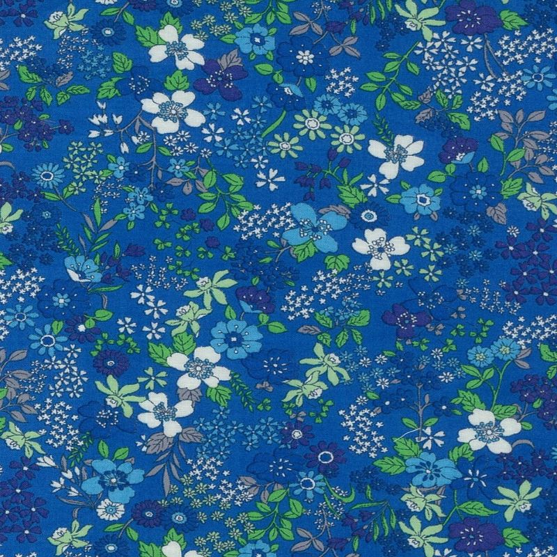 LIGHT BLUE Fall Floral 6C, Flownny I Lawn from KOKKA