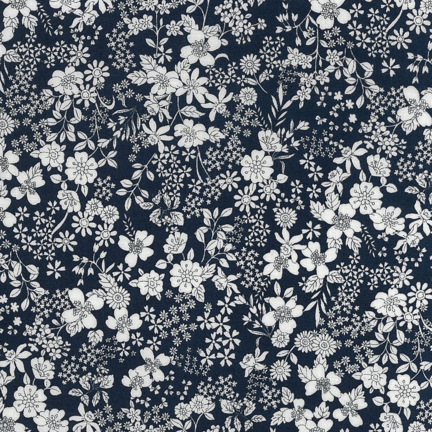 NAVY Floral Flownny Lawn 15A from KOKKA