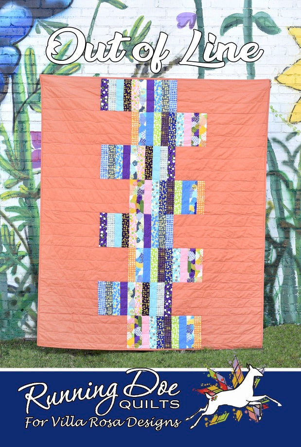 Out of Line Quilt Pattern by Running Doe Quilts for Villa Rosa Designs