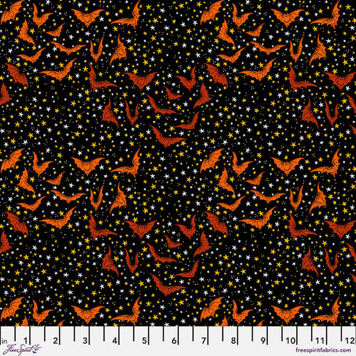 BLACK Ditsy Bats from Costumes & Cobwebs by Club Hauer for Free Spirit Fabrics