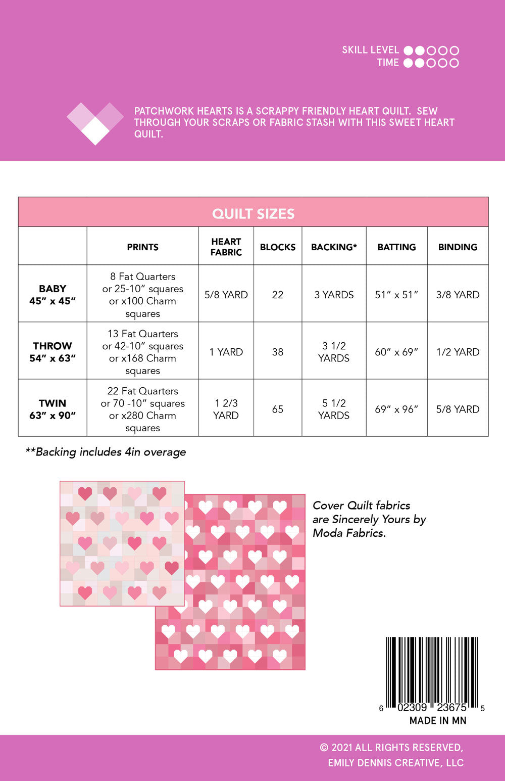Patchwork Hearts by Emily Dennis of Quilty Love