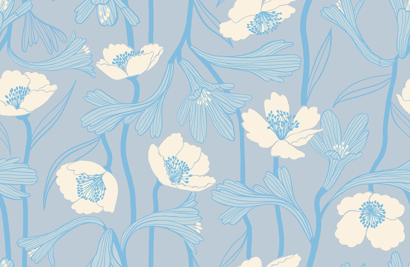 WATER BLUE Water Flowers from Water, A Collaborative Collection for Ruby Star Society