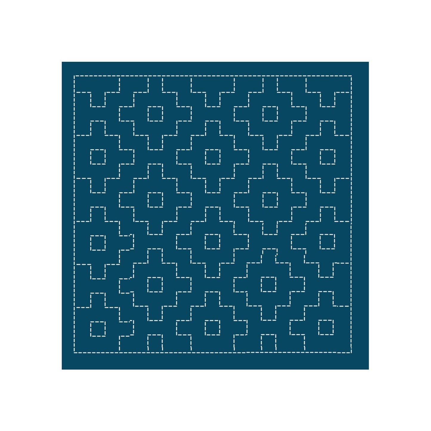 Sashiko Sampler Kaki-no-hana Design Navy
