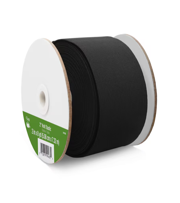 2" Black Knit Elastic Sold by the Quarter Yard