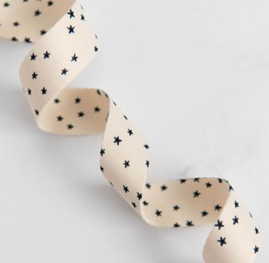 BLACK Mini Starry 1 inch Webbing from Stitch Supply Co. and Ruby Star Society