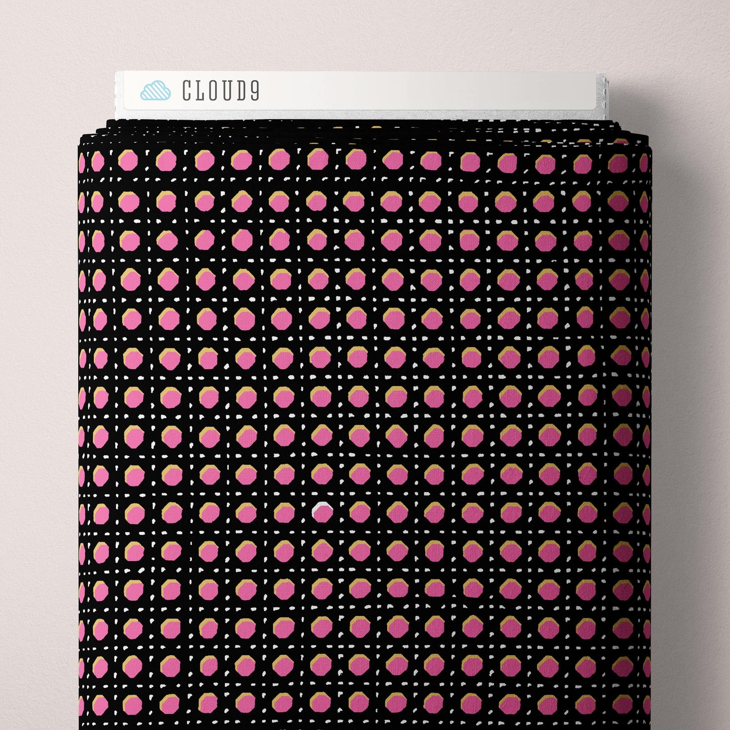 BLACK Studio Caning, Summer Sun Organic Rayon by Vera Neumann for Cloud9 Fabrics
