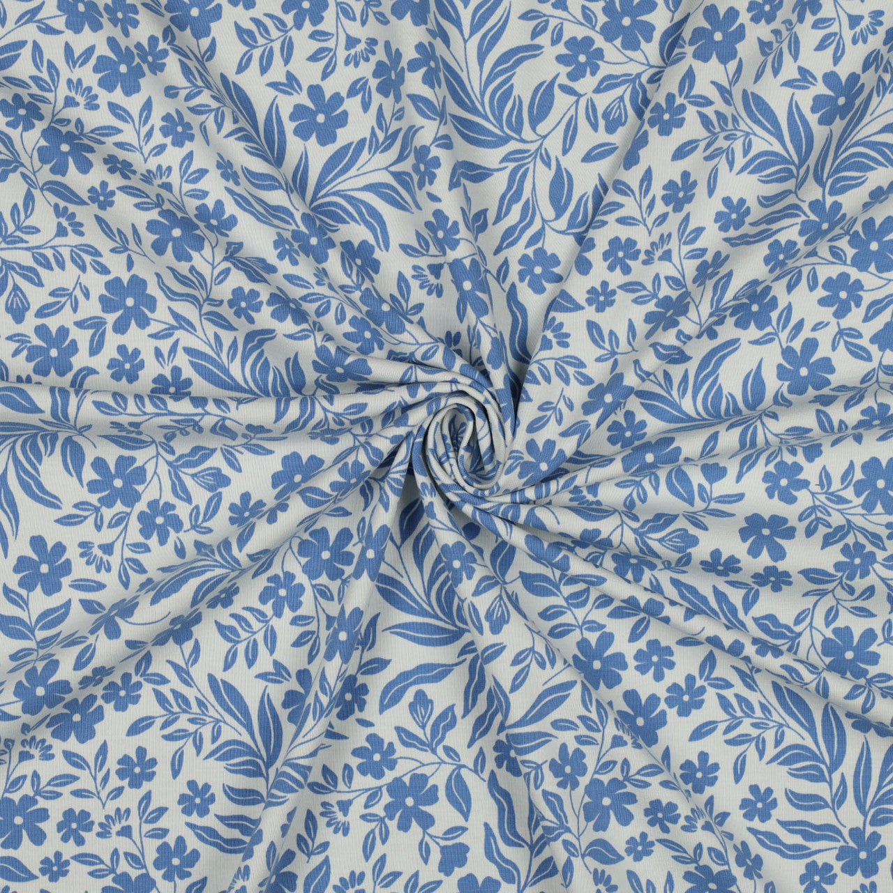 Blue Flowers by Verhees Textiles 58" Wide Jersey Knit