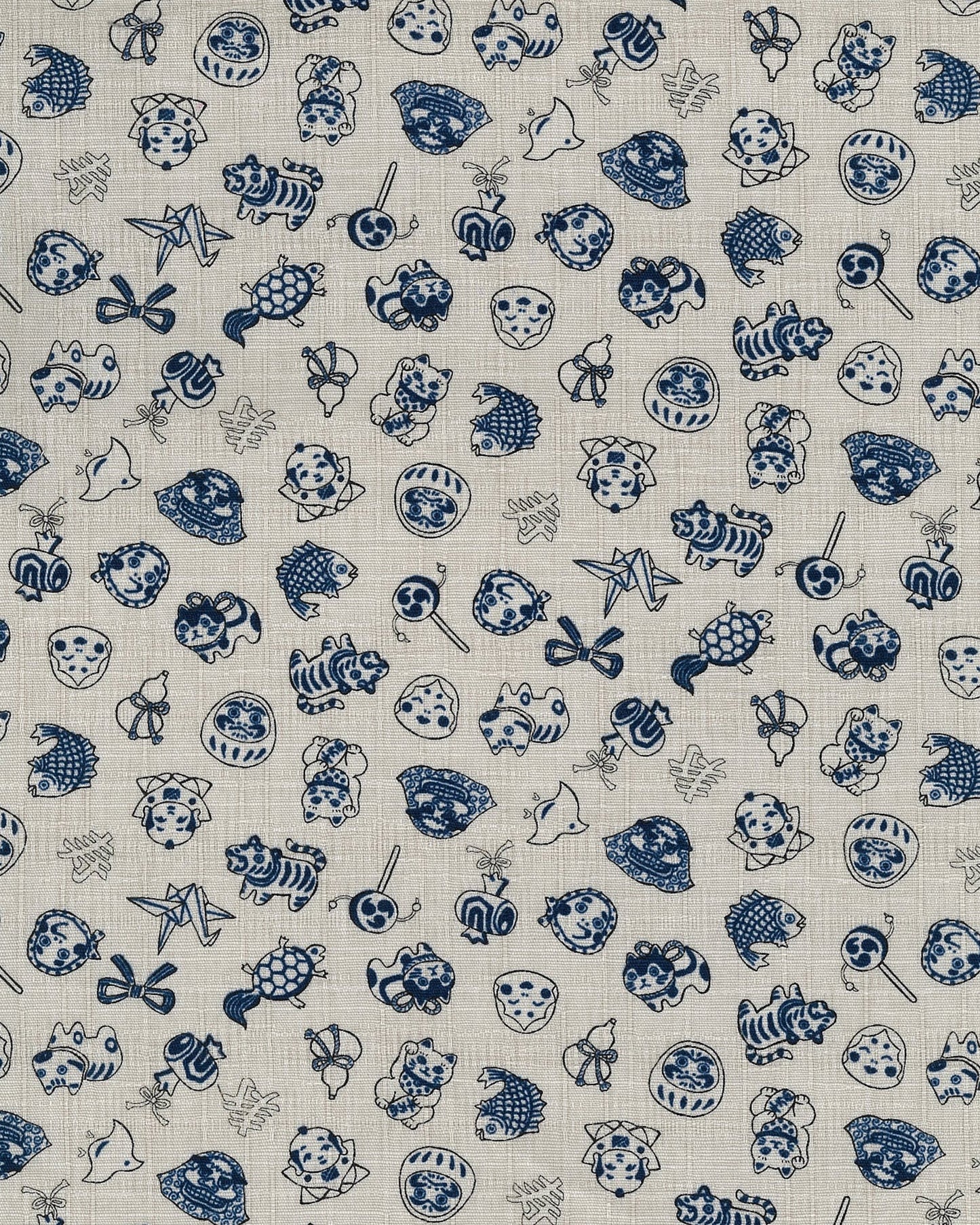 NATURAL Chibi-pri Japan Cotton Dobby Cloth from Kokka