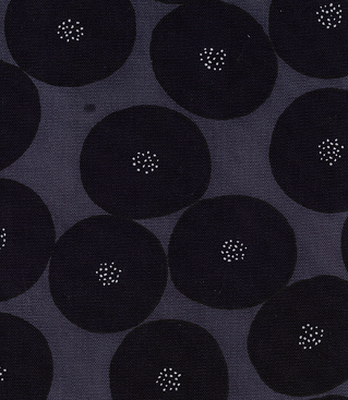 NAVY BLACK DOTS 100% Cotton Oxford Canvas, Muddy Works from KOKKA