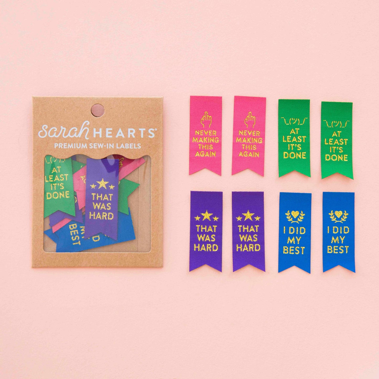 Sarcastic Award Ribbon Multipack Woven Labels from Sarah Hearts
