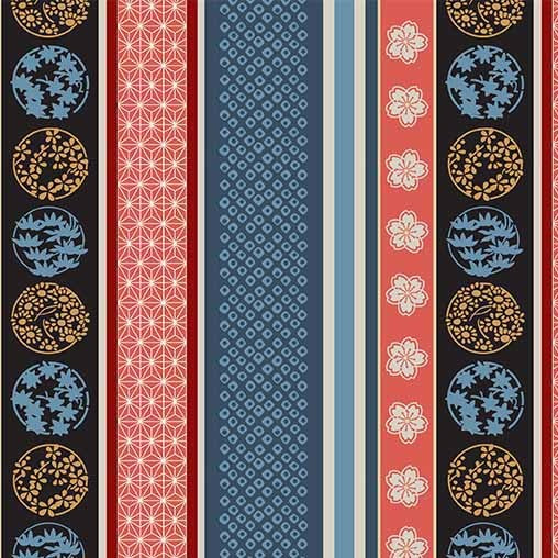 MULTI Tokyo Stripe, Tokyo Fur-Tales collection from Michael Miller Fabrics