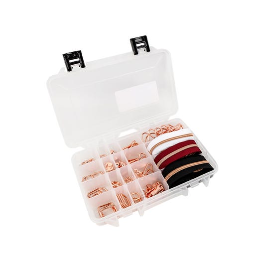 Bag Maker's Essentials Box of Hardware & Zippers Rose Gold from Sallie Tomato
