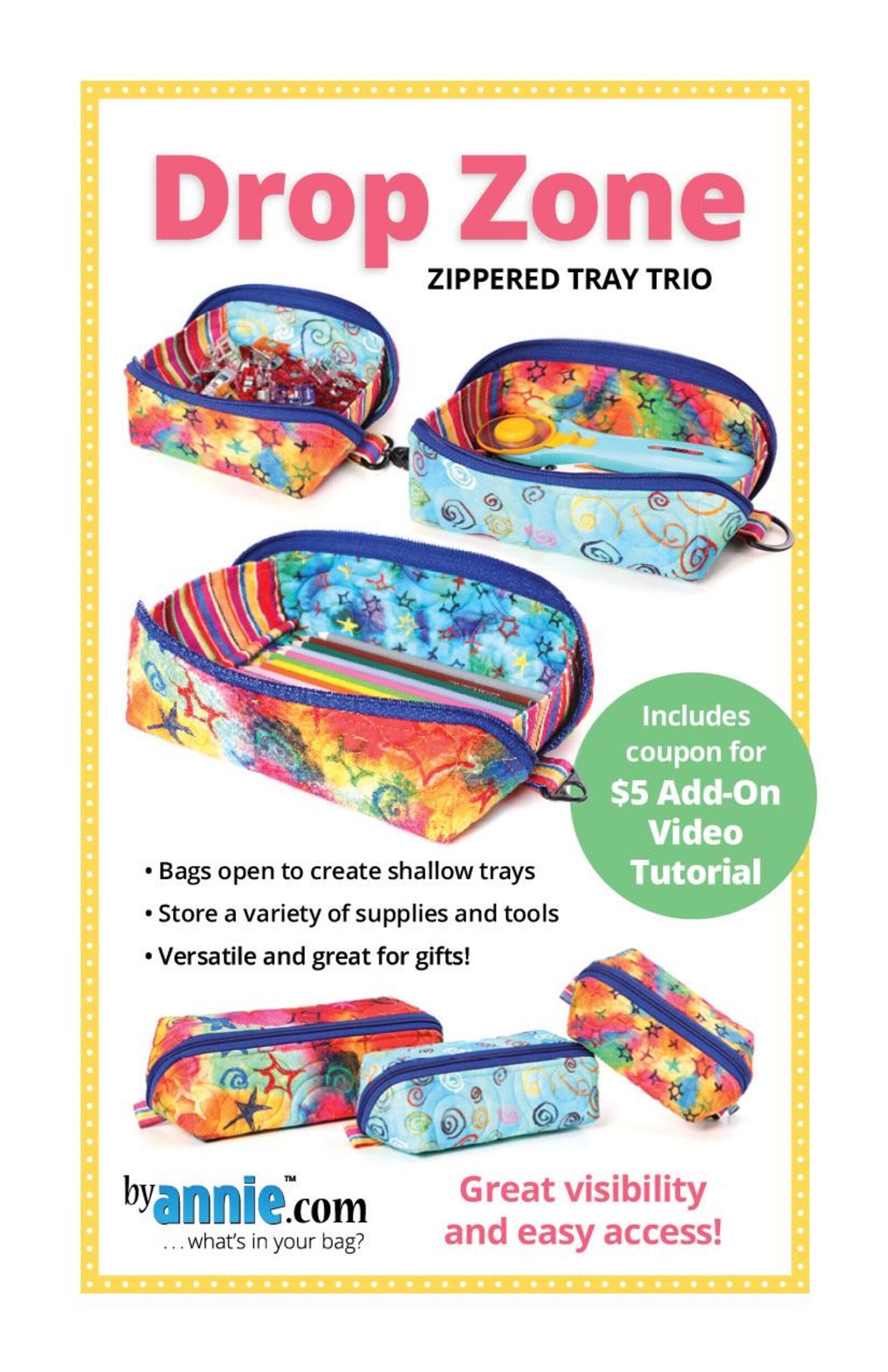 Drop Zone Zippered Tray Trio from By Annie