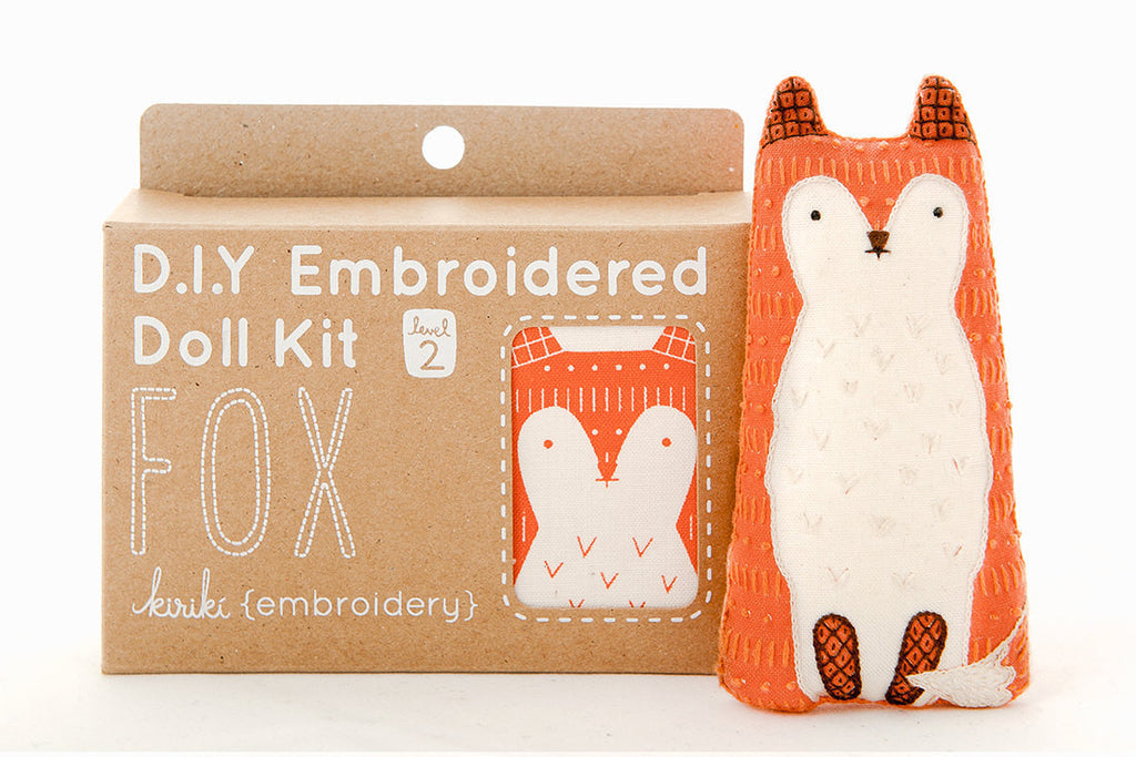 FOX D.I.Y. Embroidered Doll Kit from Kiriki Press