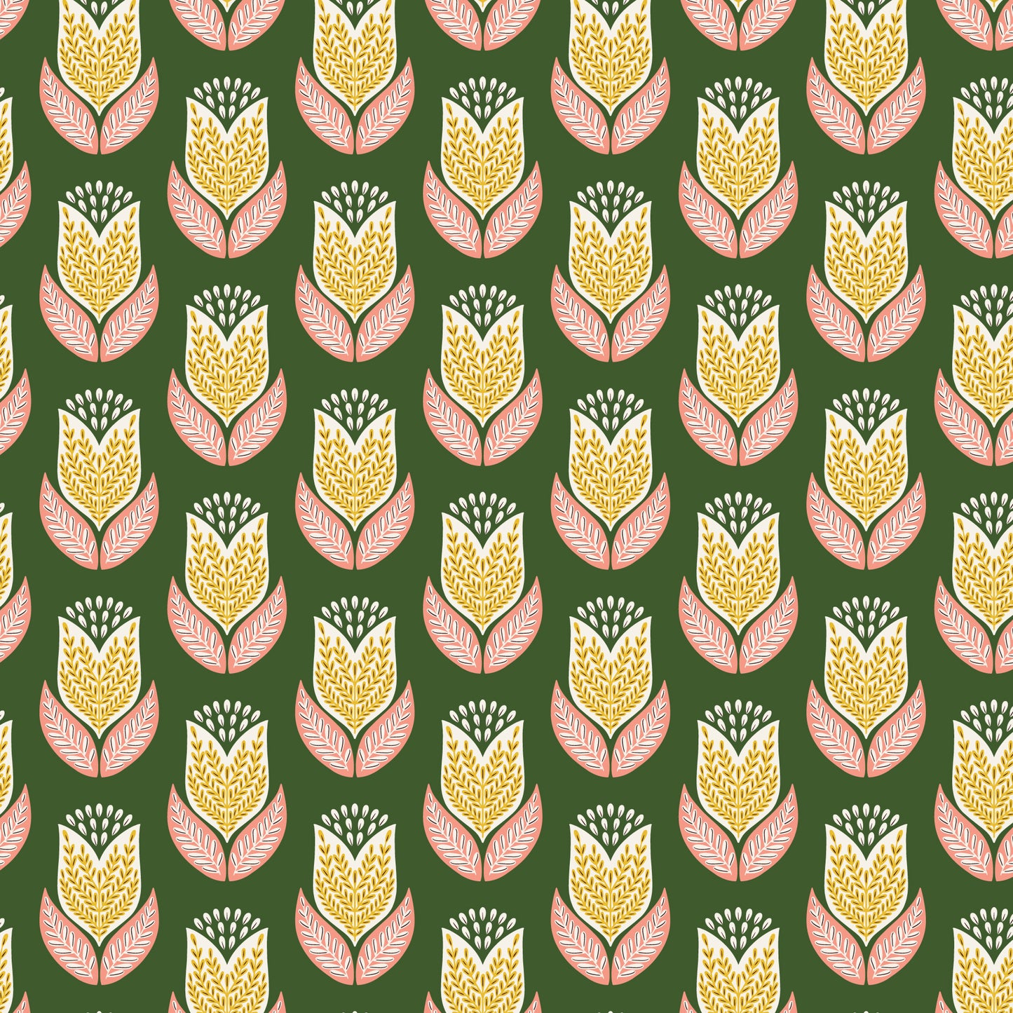 JADE Tulips, Honey Garden by Juliana Tipton, Cloud9 Organic Cotton