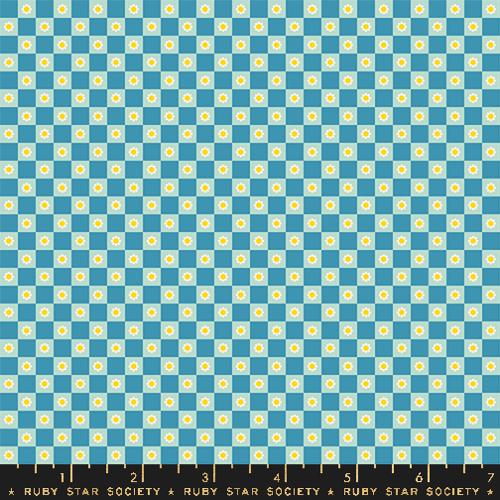 VINTAGE BLUE, Flower Check From Animal Animal, A Collaborative Collection for Ruby Star Society