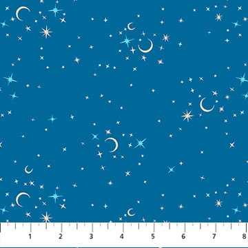 TEAL Stars from Full Moon by Clara McAllister for Figo Fabrics