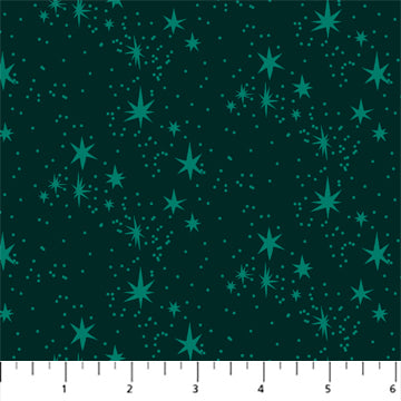 GREEN Stars Merry Kitschmas by Louise Pretzel for Figo Fabrics