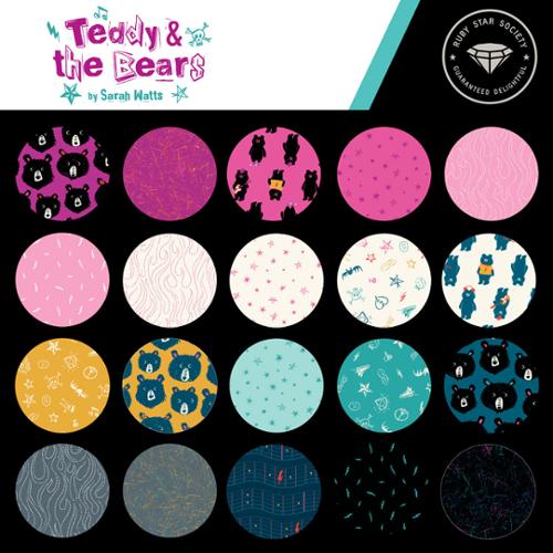 Fat Quarter Bundle of Teddy and the Bears by Sarah Watts for Ruby Star Society