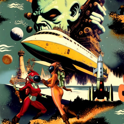 SULFUR GREEN Alien Invasion by Nicole's Prints From Alexander Henry