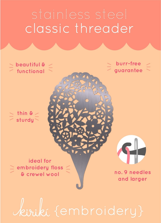 Floral Lace Stainless Steel Classic Threader from Kiriki Press