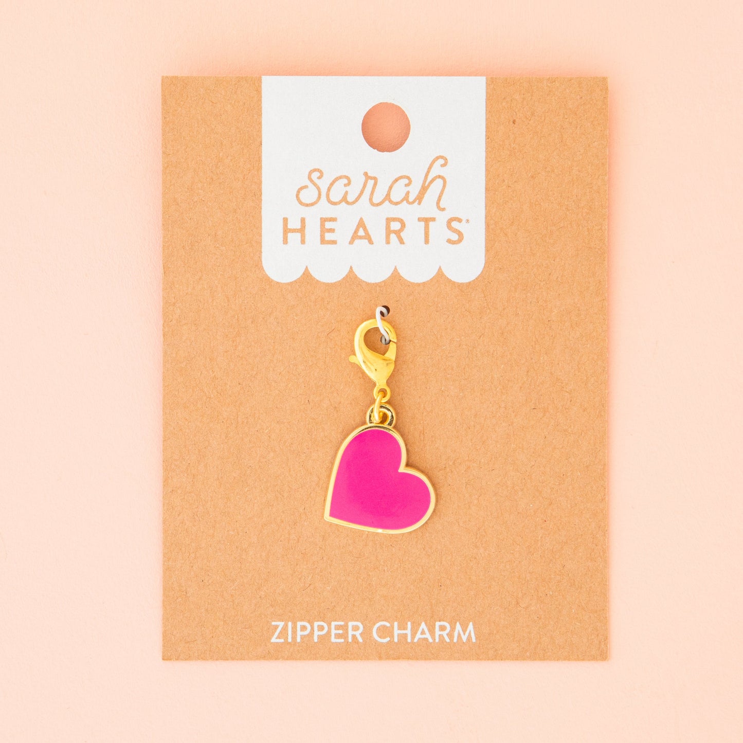 Pink Heart Removable Zipper pull by Sarah Hearts