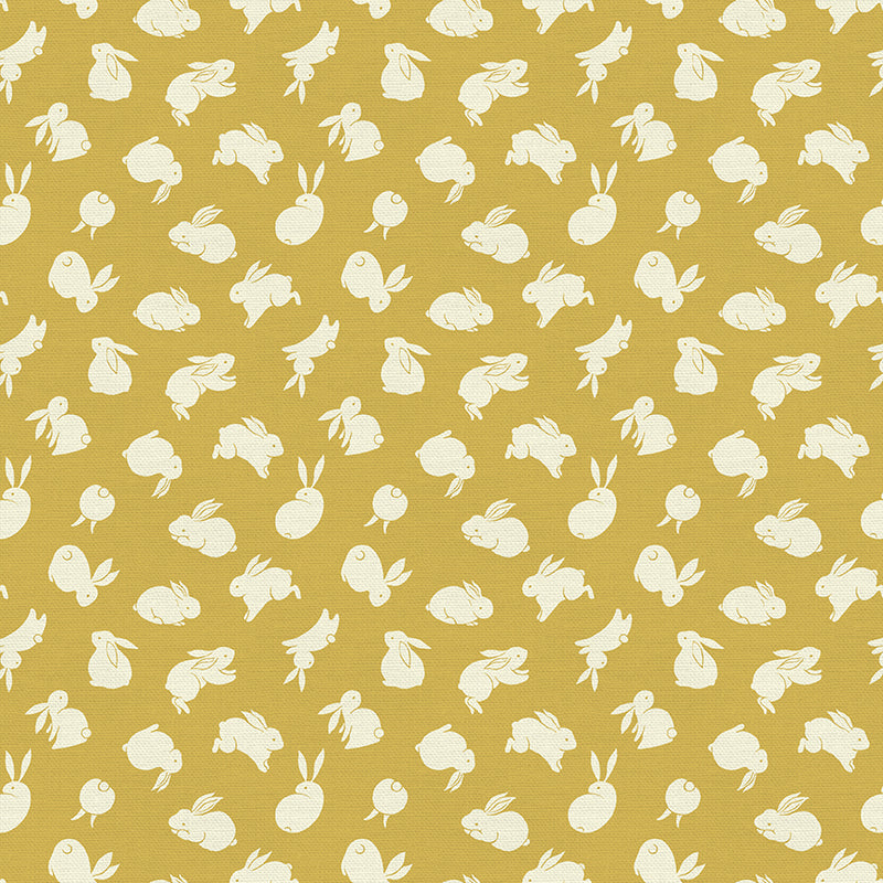 YELLOW Moon Rabbit - Double Gauze from PBS Fabrics
