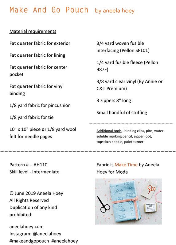 Make and Go Pouch by Aneela Hoey Patterns