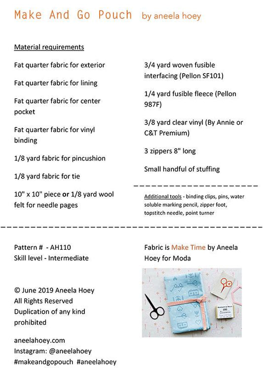 Make and Go Pouch by Aneela Hoey Patterns