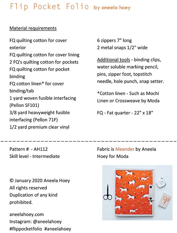 Flip Pocket Folio by Aneela Hoey Patterns