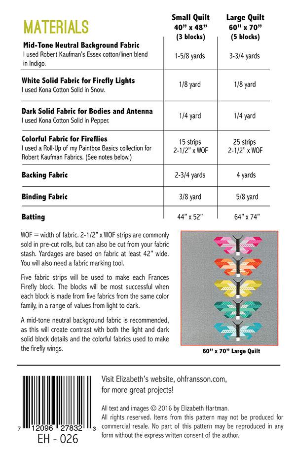 Frances Firefly by Patterns by Elizabeth Hartman