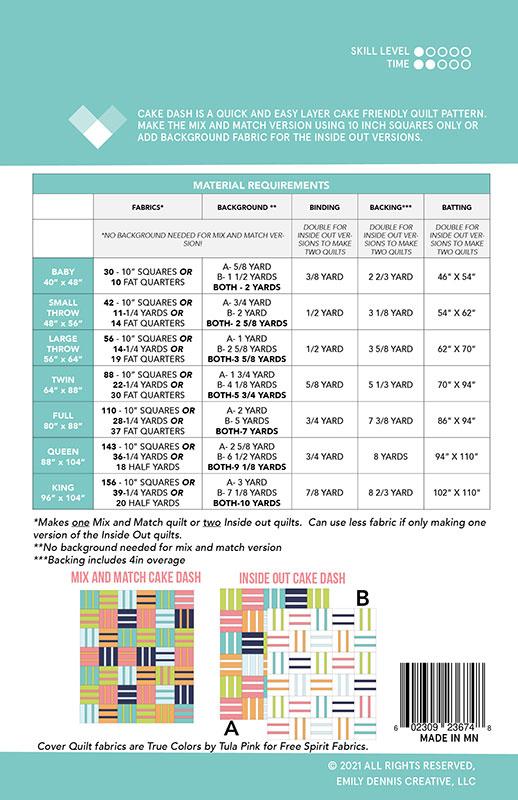 Cake Dash by Emily Dennis of Quilty Love