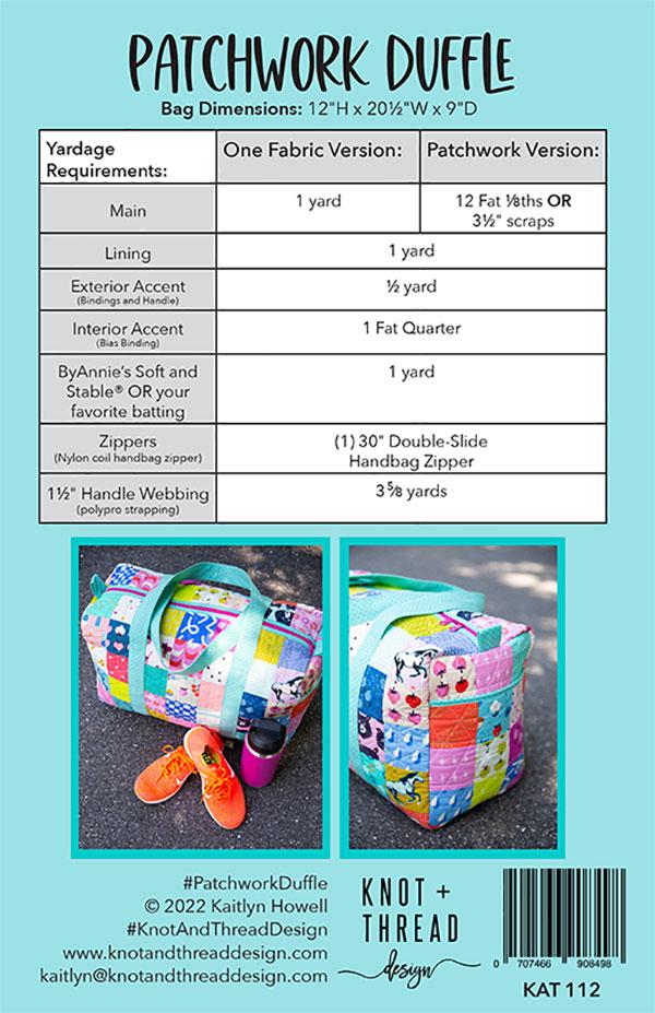 Patchwork Duffle Pattern by Knot + Thread Design