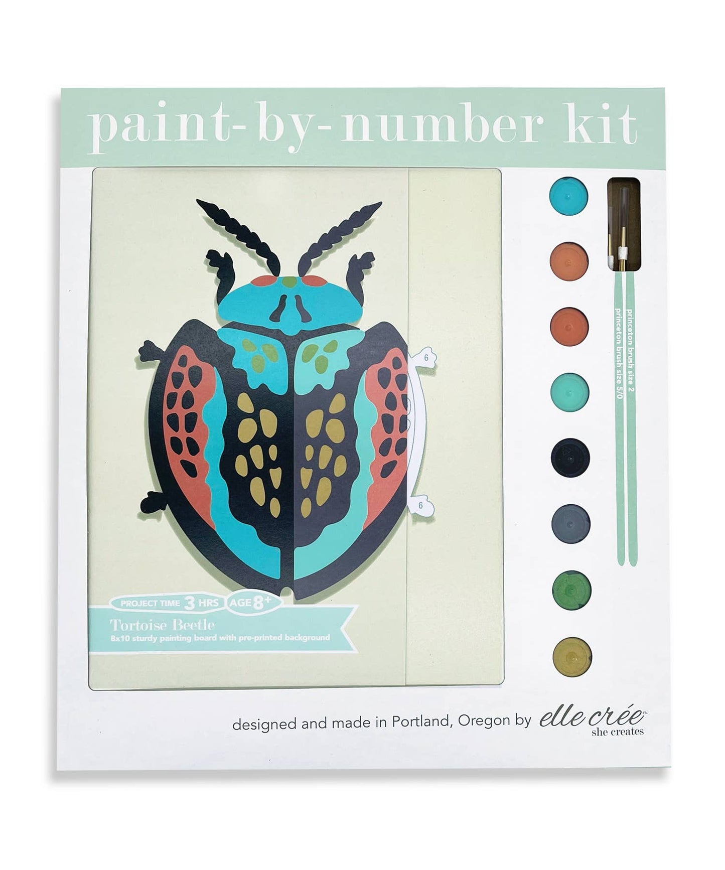 Tortoise Beetle Kid's Paint-by-Number Kit from Elle Cree
