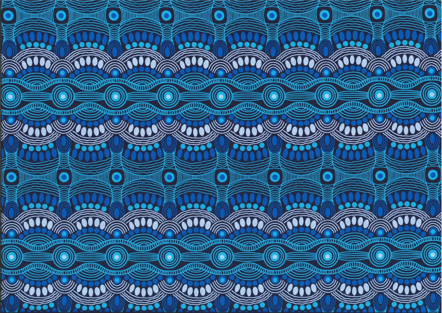 Desert Flora Blue by Roseanne Ellis, M&S Textiles Australia