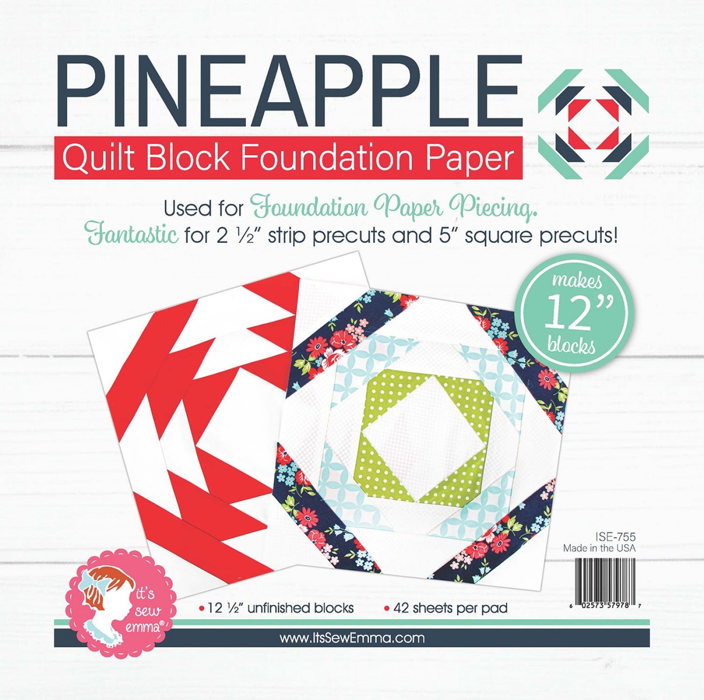 Pineapple 12in Foundation Paper Pad by It's Sew Emma