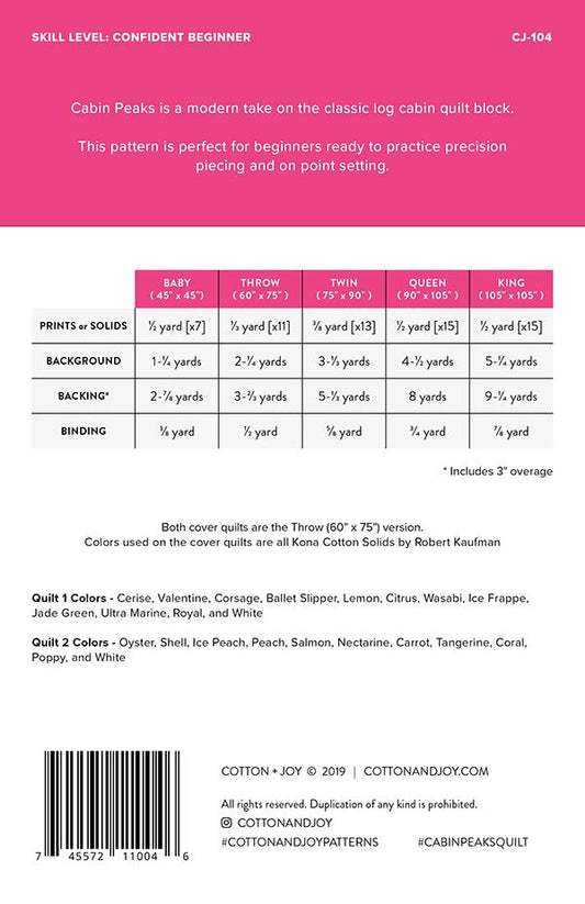 Cabin Peaks by Cotton and Joy