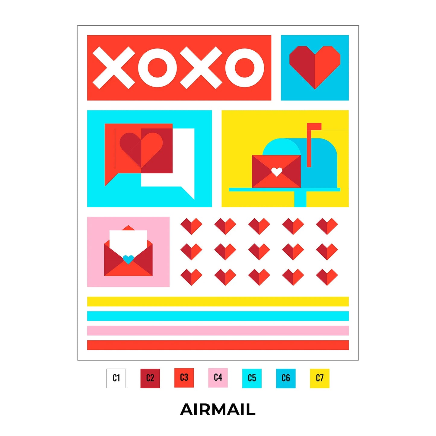 AIR MAIL Colorway, Love Letter Quilt Kit from Corinne Sovey (pattern not included)