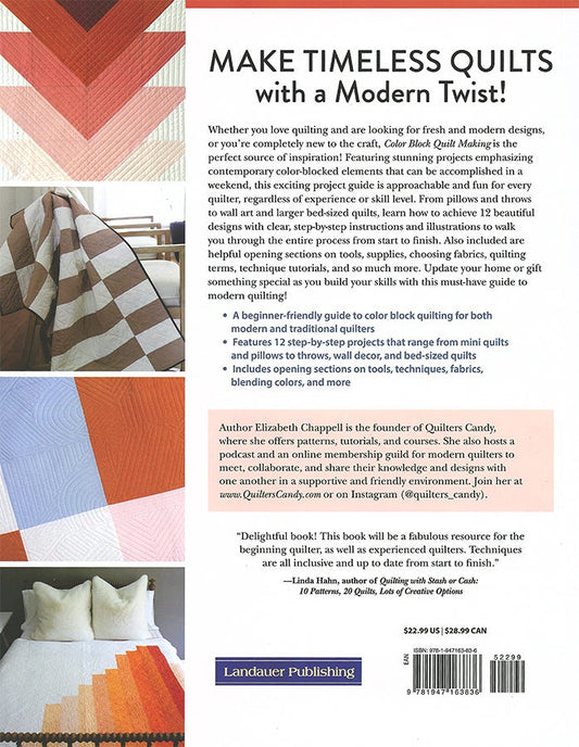 Color Block Quilt Making Book by Elizabeth Chappell