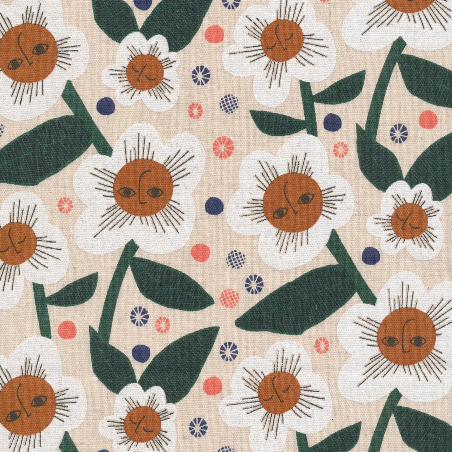 Plant Peeps Cotton/Linen - Flower Friends by Meenal Patel - Cloud 9