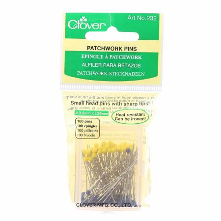 Patchwork Glassed Pins Size 23 - 1 7/16in 100ct from Clover