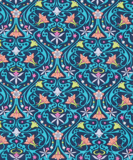 BLUE Ghost Orchid 100% Tana Cotton Lawn by Liberty of London Fabrics