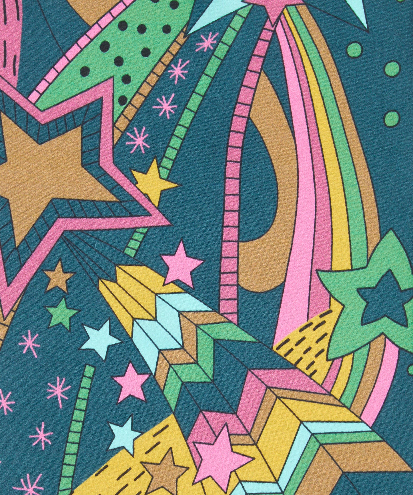 DARK TEAL My Grown Up Star 100% Silk Satin by Liberty of London Fabrics