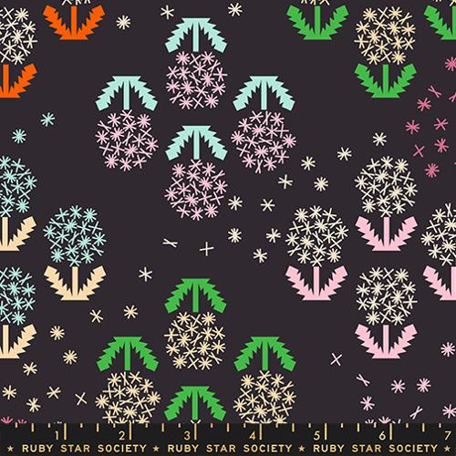 *Preorder* SOFT BLACK Wishes, Linen Cotton Canvas, Float by Rashida Coleman Hale for Ruby Star Society