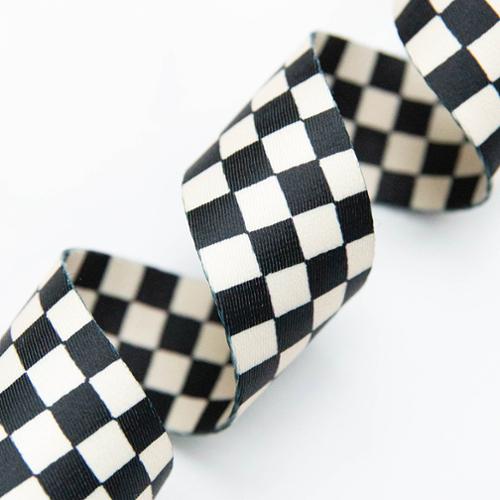 BLACK/NATURAL Checker 1.5 inch Webbing from Stitch Supply Co. and Ruby Star Society